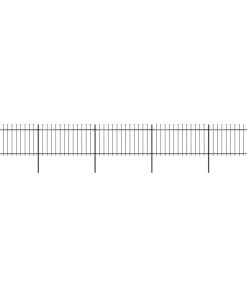vidaXL Garden Fence With Spear Top Steel 334.6"x39.4" Black