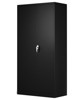 5 Shelf Metal Storage Cabinet With 4 Adjustable Shelves and Lockable Doors