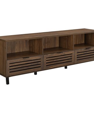 70" Jackson Slat Door Console, Dark Walnut