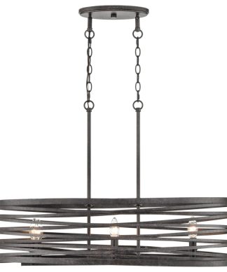6 Light 12" Weathered Iron Chandelier
