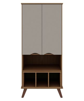 Manhattan Comfort Hampton Display Cabinet In Off White And Maple Cream 14PMC11