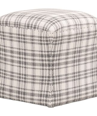York Ottoman, Tartan Charcoal