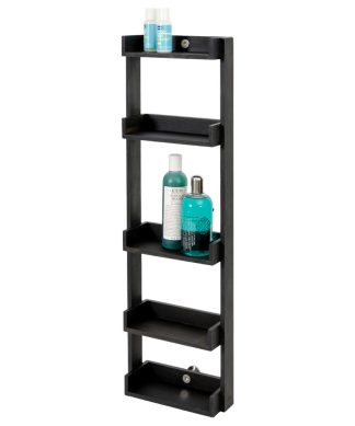 Wooden Bathroom Multi-Shelf | Wireworks Yoku, Black Oak