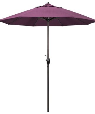 7.5' Bronze Auto-tilt Crank Lift Aluminum Umbrella, Sunbrella, Purple