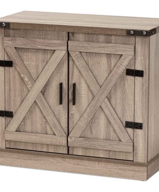Wayne Shoe Cabinet - Oak Brown, 2-DOOR