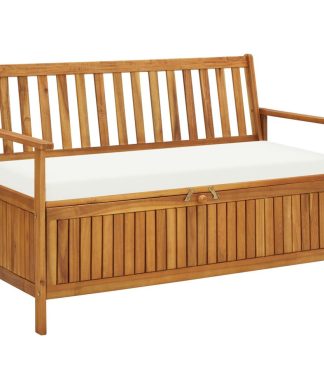 vidaXL Solid Acacia Wood Patio Storage Bench Hallway Chair Shoe Organizer