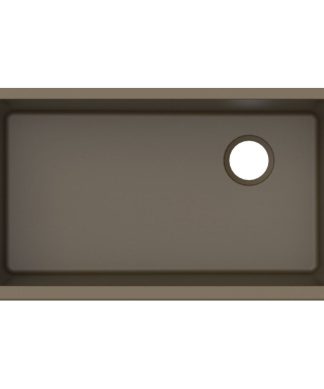 Winpro Undermount Kitchen Sink, Single Bowl, Granite Quartz, 33", Mocha