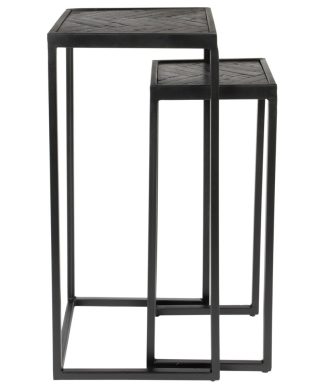 Wooden Chevron Side Tables (2) | DF Parker