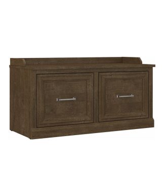 Woodland 40W Shoe Storage Bench with Doors in Ash Brown - Engineered Wood