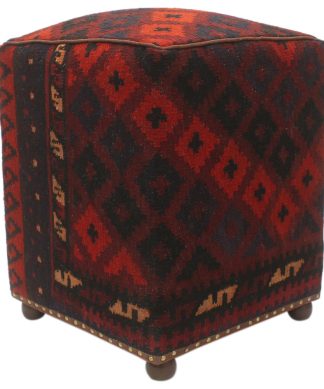 Vintage Mcfarlan Handmade Kilim Upholstered Ottoman