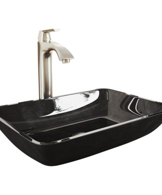 VIGO Sink in Gray Faucet in Brushed Nickel