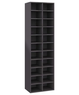 vidaXL Shoe Cabinet High Gloss Gray Engineered Wood Storage Organizer Shelf