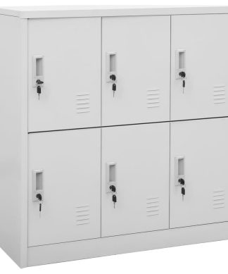 vidaXL Locker Cabinet Light Gray Steel Home Storage Office Cabinet Furniture