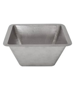 15" Square Hammered Copper Bar/Prep Sink, Nickel