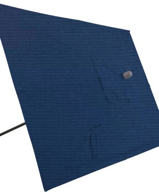 10'x6.5' Rectangular Auto Tilt Market Umbrella, Grey Frame, Sunbrella, Navy