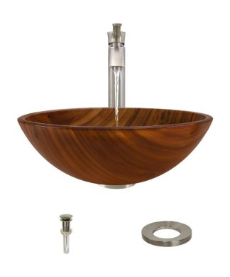628 Vessel Sink, Brushed Nickel, 726 Vessel Faucet