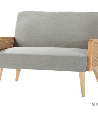 Wicker Arm Loveseat, Pewter