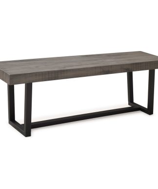 60" Solid Wood Dining Bench, Gray