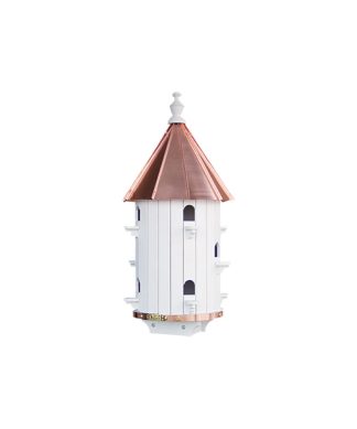 10 Hole High Roof Bird House with Copper Roof