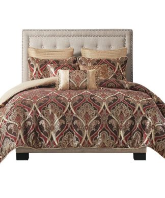 100% Polyester 9pcs Jacquard Comforter Set - King