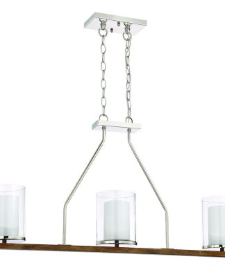 3 Light Polished Nickel/Whiskey Barrel Island