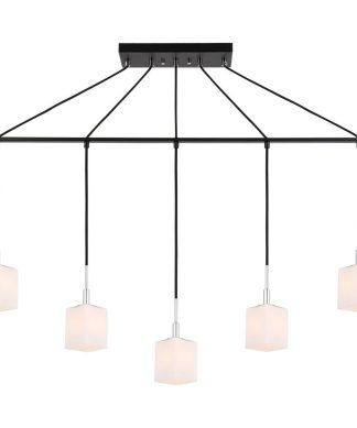 Woodbridge Lighting Langston Linear Pendant, Chrome/Bronze