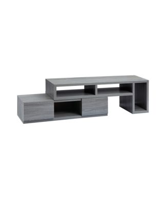 Vintage Adjustable TV Stand Console Gray wood tv stand with doors