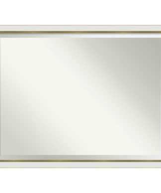 Wall Mirror Bathroom Vanity Mirror Eva White Gold Narrow, Outer Size 43x33