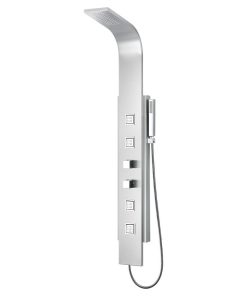 Visor 60" Full Body Shower Panel, Heavy Rain Shower, Spray Wand, Brushed Steel