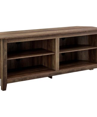 58" Transitional Wood Corner TV Stand, Reclaimed Barnwood
