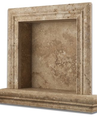 Walnut Travertine Hand-Made Custom Shampoo Niche / Shelf - SMALL - Honed