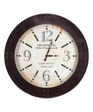 Yosemite Weathered Wall Clock in White and Black
