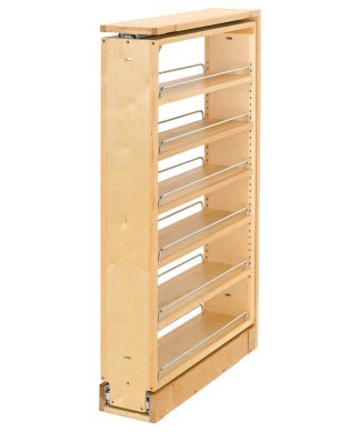 Wood Tall Filler Pull Out Organizer for New Kitchen Applications, 38.5"
