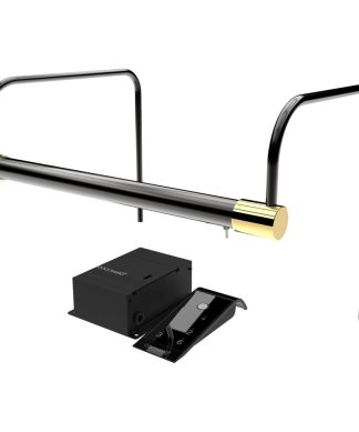 12" Slim Line Frame Light, Black/Brass With Hard Wire Kit and Remote