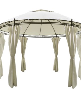 vidaXL Party Tent 11' 5" Patio Steel Gazebo Canopy w/ Curtains Outdoor Shelter