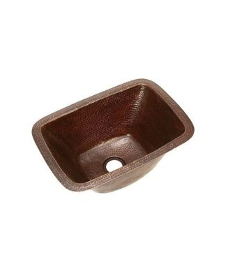 17" Rectangle Copper Bar Sink by SoLuna, Dark Smoke