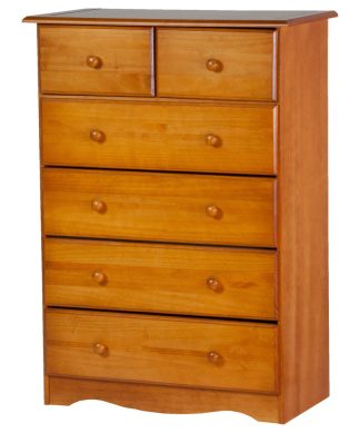 100% Solid Wood 4+2 or 6-Drawer Chest, Honey Pine
