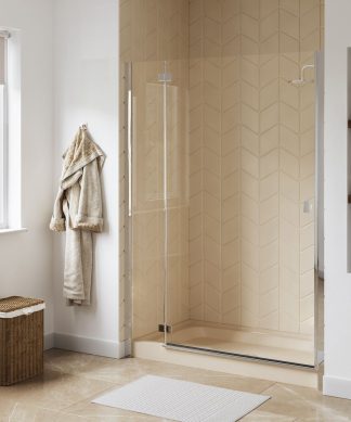 Voltaire 60"x30" Single-Threshold, Center Drain, Shower Base, Biscuit