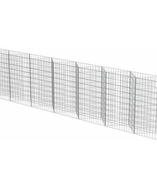 vidaXL Gabion Wall Galvanized Steel 177.2"x11.8"x39.4" Stone Basket Cage Fence