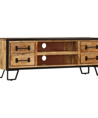 vidaXL Solid Mango Wood TV Cabinet with Drawers HiFi Stand Entertainment Unit