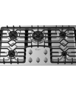 36" Gas Stove Cooktop With 5 Italy Sabaf Sealed Burners NG/LPG Convertible