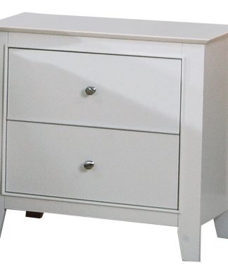 2-Drawer Modern Wood Nightstand, White