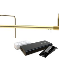 16" Slim Line Frame Light, Antique Brass With Rechargeable Battery