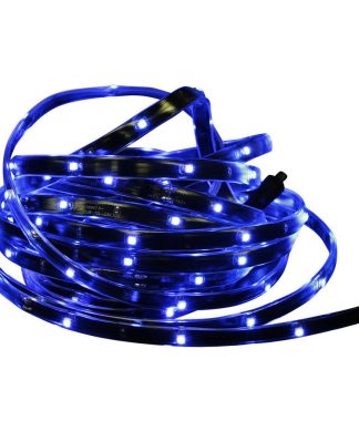 18' LED Indoor/Outdoor Christmas Linear Tape Lighting, Blue and Black