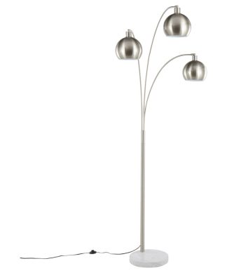 Willow Floor Lamp, Brushed Nickel/White Marble