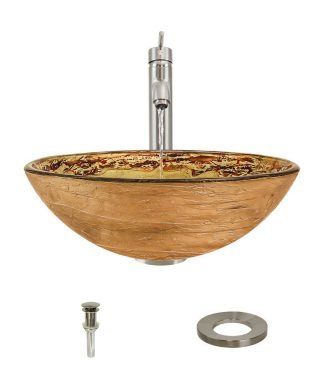 631 Vessel Sink, Brushed Nickel, 718 Vessel Faucet