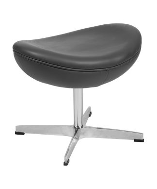Wing Ottoman, Gray LeatherSoft, 15.75"H