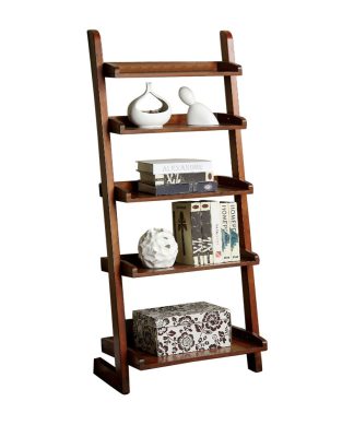 Wooden 5 Tier Ladder Shelf, Antique Oak