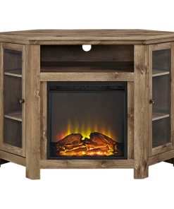 48" Corner Fireplace TV Stand, Barnwood