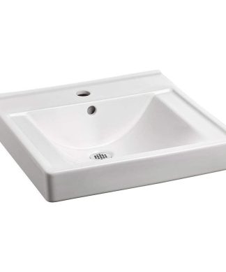 Wall-Hung Bathroom Sink, Vitreous China With Recessed Self Draining, White